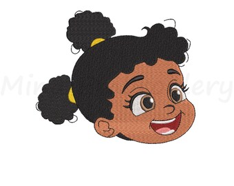 Baby Afro Girl Embroidery Design: 4 Sizes (Instant Download)