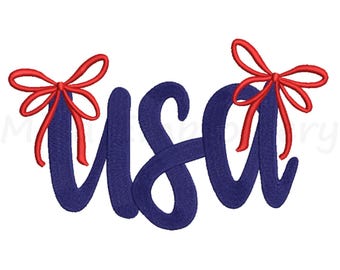 Coquette USA Embroidery Design: 4th Of July Machine Embroidery (Instant Download)