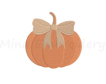 Broderidesign med pumpa och kokett, minipumpabroderi, maskinbroderidesign, 5 storlekar, direktnedladdning