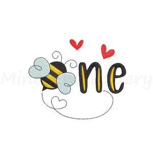 Bee One Embroidery Design, Animal Embroidery Design, Machine Embroidery Design, 5 Sizes, Instant Download