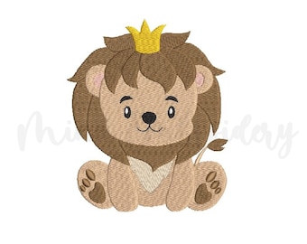 Baby Boy Lion Embroidery Design, Animal Embroidery Design, Machine Embroidery Design, 4 Sizes, Instant Download