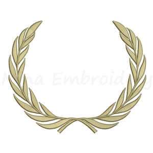 Laurel Wreath Embroidery Design, Flower Embroidery Design, Machine Embroidery Design, 7 Sizes, Instant Download