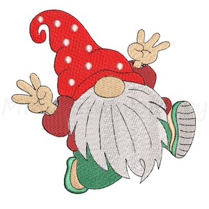 Gnome Embroidery Design, Machine Embroidery Design, 4 Sizes, Instant Download