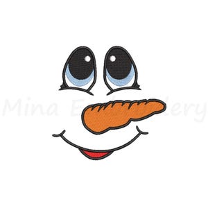 Snowman Face Embroidery Design: Christmas Machine Embroidery (Instant Download)