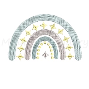 Rainbow Embroidery Design, Boho Rainbow Embroidery Design, Machine Embroidery Design, 4 Sizes, Instant Download