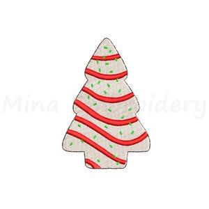 Christmas Tree Cake Embroidery Design, Little Debbie Cake Embroidery Design, Machine Embroidery Design, 6 Sizes, Instant Download