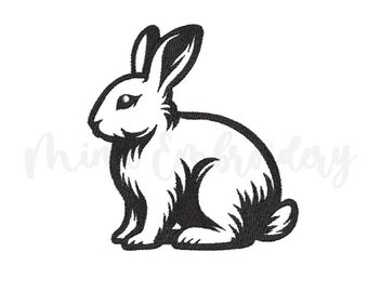 Easter Bunny Embroidery Design, Animal Embroidery Design, 4 Sizes, Instant Download