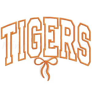 Coquette Tigers Embroidery Design, Machine Embroidery Design, 5 Sizes, Instant Download