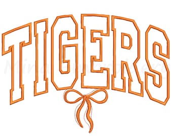 Coquette Tigers Embroidery Design, Machine Embroidery Design, 5 Sizes, Instant Download