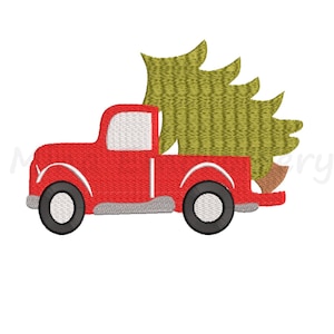 Christmas Truck Embroidery Design, Machine Embroidery Design, 5 Sizes, Instant Download