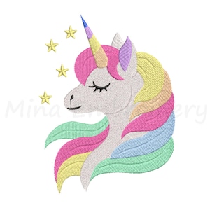 Unicorn Face Embroidery Design: Animal Horse Pattern (Instant Download)