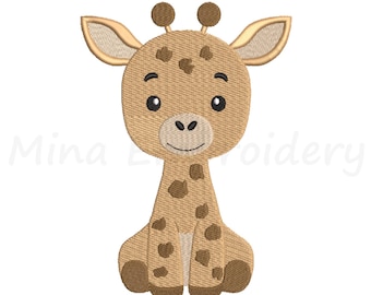 Baby Boy Giraffe Embroidery Design, Animal Embroidery Design, Machine Embroidery Design, 5 Sizes, Instant Download