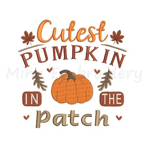 Süßes Kürbis Stickmuster: Herbst (Instant Download)