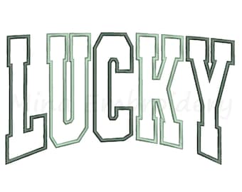 Lucky Embroidery Design, St. Patrick's Day Applique Embroidery, Machine Embroidery Design, 4 Sizes, Instant Download
