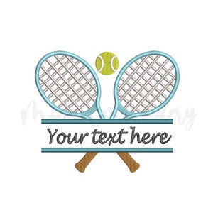 Split Tennis Rackets Embroidery Design, Sport Embroidery Design, Machine Embroidery Design, 5 Sizes, Instant Download