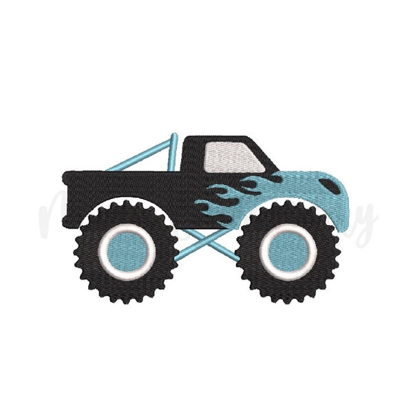 Monster Truck Embroidery Design, Vehicle Embroidery Design, Machine Embroidery Design, 4 Sizes, Instant Download