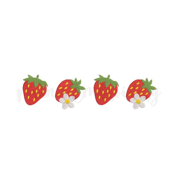 Strawberry Embroidery Design, Summer Embroidery Design, Machine Embroidery Design, 6 Sizes, Instant Download