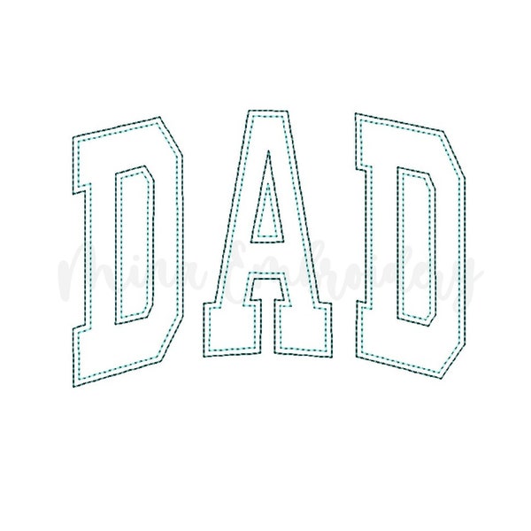 Dad Embroidery Design, Dad Line Art Embroidery Design, Machine Embroidery Design, 6 Sizes, Instant Download