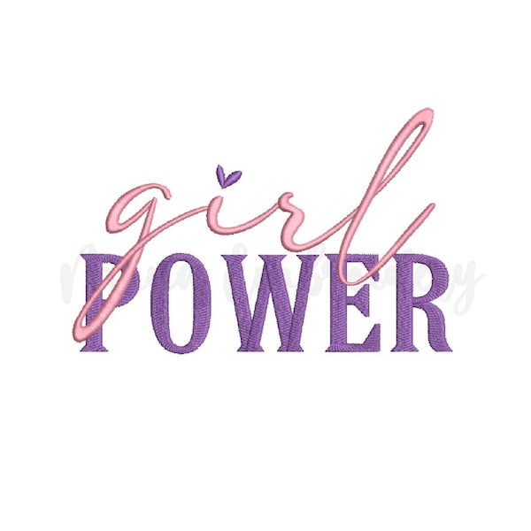 Girl Power Embroidery Design, Machine Embroidery Design, 6 Sizes, Instant Download