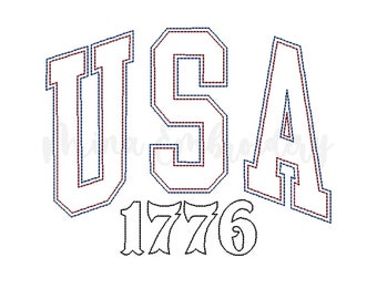 USA Embroidery Design, Patriotic Embroidery Design, Machine Embroidery Design, 5 Sizes, Instant Download