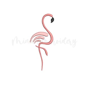 Flamingo Embroidery Design, Animal Embroidery Design, Machine Embroidery Design, 5 Sizes, Instant Download