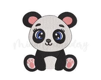 Baby Panda Stickerei Design, Tier Stickerei, Maschinenstickerei, 5 Größen, Instant Download