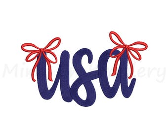 Coquette USA Embroidery Design,  4th Of July Machine Embroidery Design, 6 Sizes, Instant Download