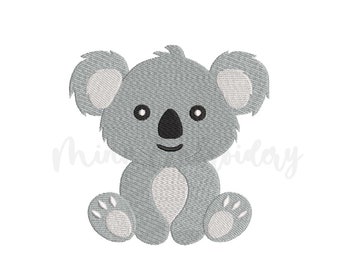 Baby Koala Embroidery Design, Animal Embroidery Design, Machine Embroidery Design, 4 Sizes, Instant Download