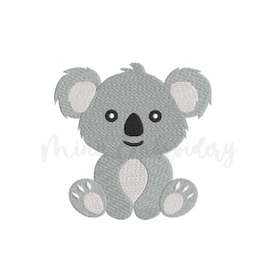 Baby Koala Embroidery Design, Animal Embroidery Design, Machine Embroidery Design, 4 Sizes, Instant Download
