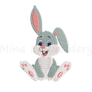 Baby Rabbit Embroidery Design: Animal Applique (4 Sizes) (Instant Download)