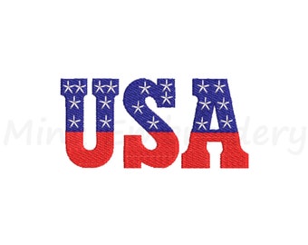 USA Amerikanische Flagge Stickmuster, Vaterländisch Maschinenstickerei (6 Größen) (Instant Download)