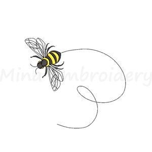 Bee Stickdatei, Maschinenstickerei, 4 Größen, Instant Download