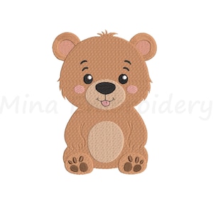 Teddy Bear Embroidery Design: Baby Animal Pattern (5 Sizes) (Instant Download)
