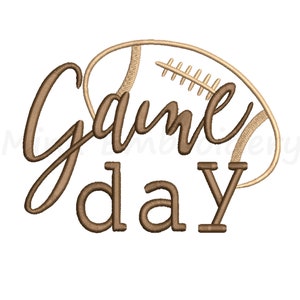 Game Day Football Embroidery Design: 5 Sizes (Instant Download)