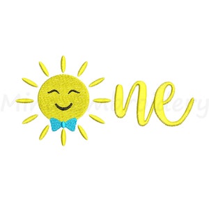 Boy Sun &#39;One&#39; Embroidery Design: Summer Machine Embroidery (Instant Download)