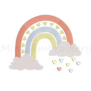 Boho Rainbow Machine Embroidery Design: Children&#39;s Pattern (Instant Download)