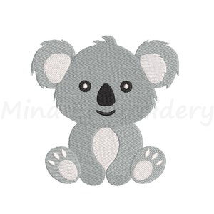 Baby Koala Embroidery Design, Animal Embroidery Design, Machine Embroidery Design, 4 Sizes, Instant Download
