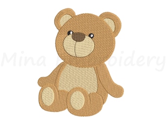 Baby Teddy Bear Embroidery Design, Animal Embroidery Design, Machine Embroidery Design, 5 Sizes, Instant Download