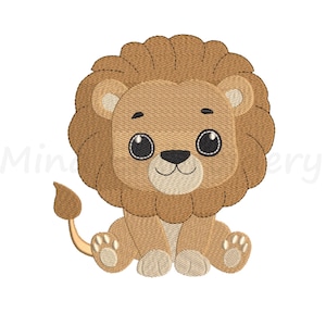 Baby Lion Embroidery Design, Animal Embroidery Design, Machine Embroidery Design, 4 Sizes, Instant Download