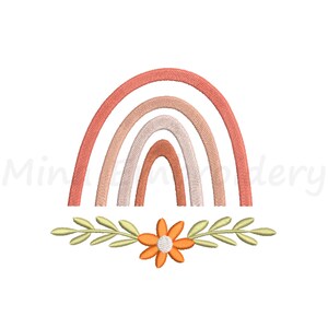 Flower Boho Rainbow Machine Embroidery Design (Instant Download)