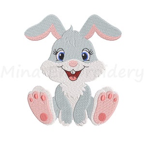 Baby Girl Bunny Embroidery Design: 4 Sizes (Instant Download)