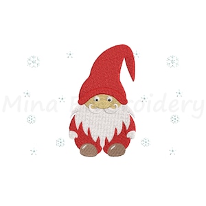 Christmas Gnome Embroidery Design, Cute Gnome Embroidery Design, Machine Embroidery Design, 4 Sizes, Instant Download