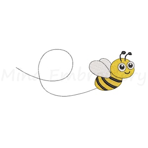 Cute Bee Embroidery Design, Machine Embroidery Design, 4 Sizes, Instant Download