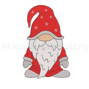 Christmas Gnome Embroidery Design, Gnome Embroidery Design, Machine Embroidery Design, 5 Sizes, Instant Download