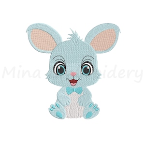 Cute Baby Bunny Embroidery Design, Animal Embroidery Design, Machine Embroidery Design, 4 Sizes, Instant Download
