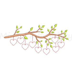 Family Tree Heart Embroidery Design (Instant Download)