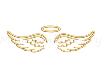 Wings Angel Embroidery Design, Machine Embroidery Design,  6 Sizes, Instant Download