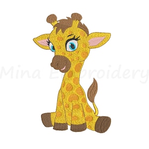 Baby Giraffe Embroidery Design: Animal Applique (3 Sizes) (Instant Download)