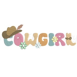 Cowgirl Retro Embroidery Design, Western Embroidery Design, Machine Embroidery Design, 6 Sizes, Instant Download