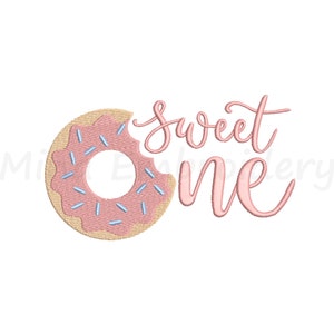 Sweet One Donut Embroidery Design, Machine Embroidery Design, 5 Sizes, Instant Download